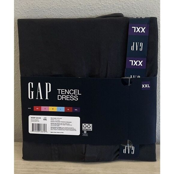 GAP Shadow Grey Women's Sz XXL Lightweight Relaxed Fit Tencel Dress - Picture 4 of 10